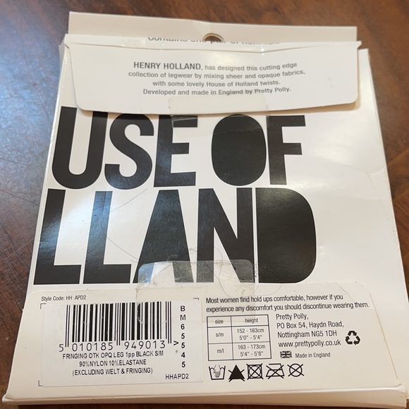 House of Holland Opaque Fringe Hold Up small - medium NWT all black - Picture 2 of 2